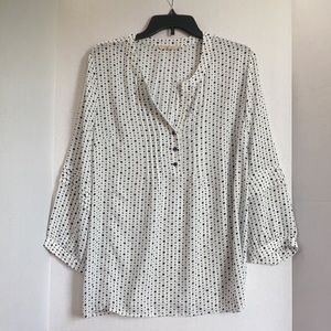 41 Hawthorn 3/4 Sleeve 1/2 Button-Up Blouse large